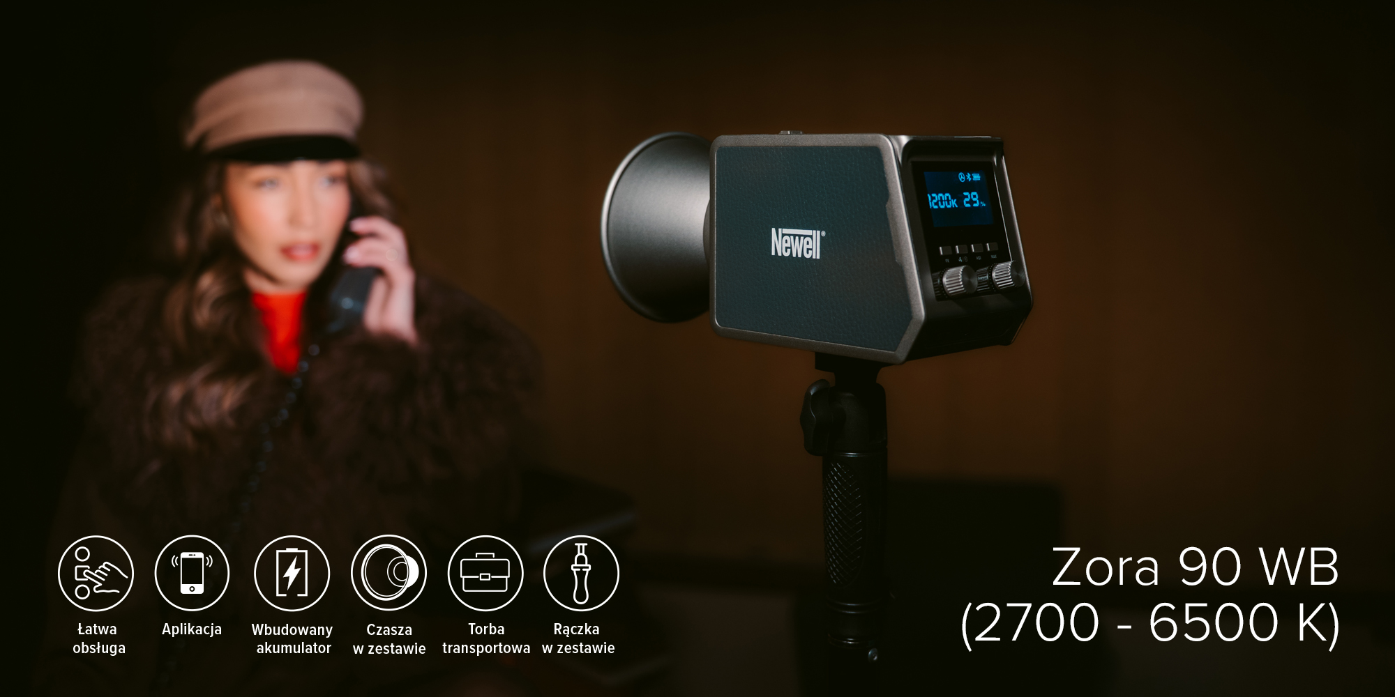 Lampa LED Newell Zora 90 WB (2700 - 6500 K)
